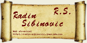 Radin Sibinović vizit kartica